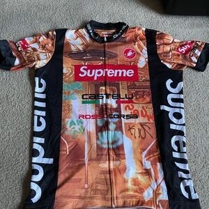 Supreme Castelli Cycling Jersey with Red and Brown Graffiti